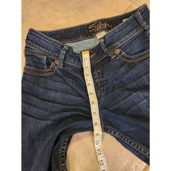 Silver Suki Jeans bootcut Low-Rise Y2k womens size 29x32 embroidered dark wash - Picture 7 of 11